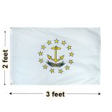 2'x3' Rhode Island Nylon Outdoor Flag